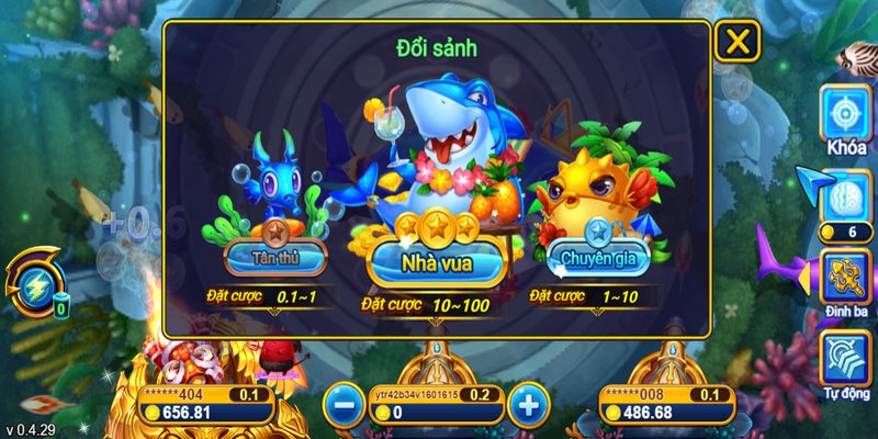 Game săn cá nhiều phòng chơi